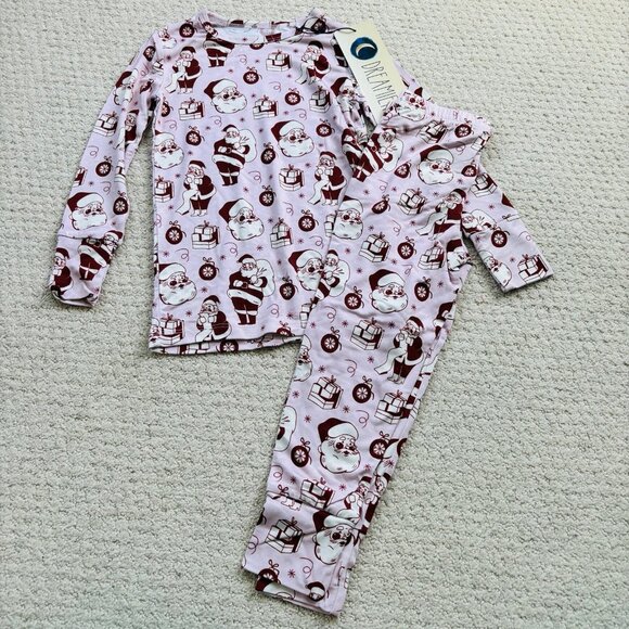 Dreamiere pink Santa bamboo pajamas - Picture 1 of 1